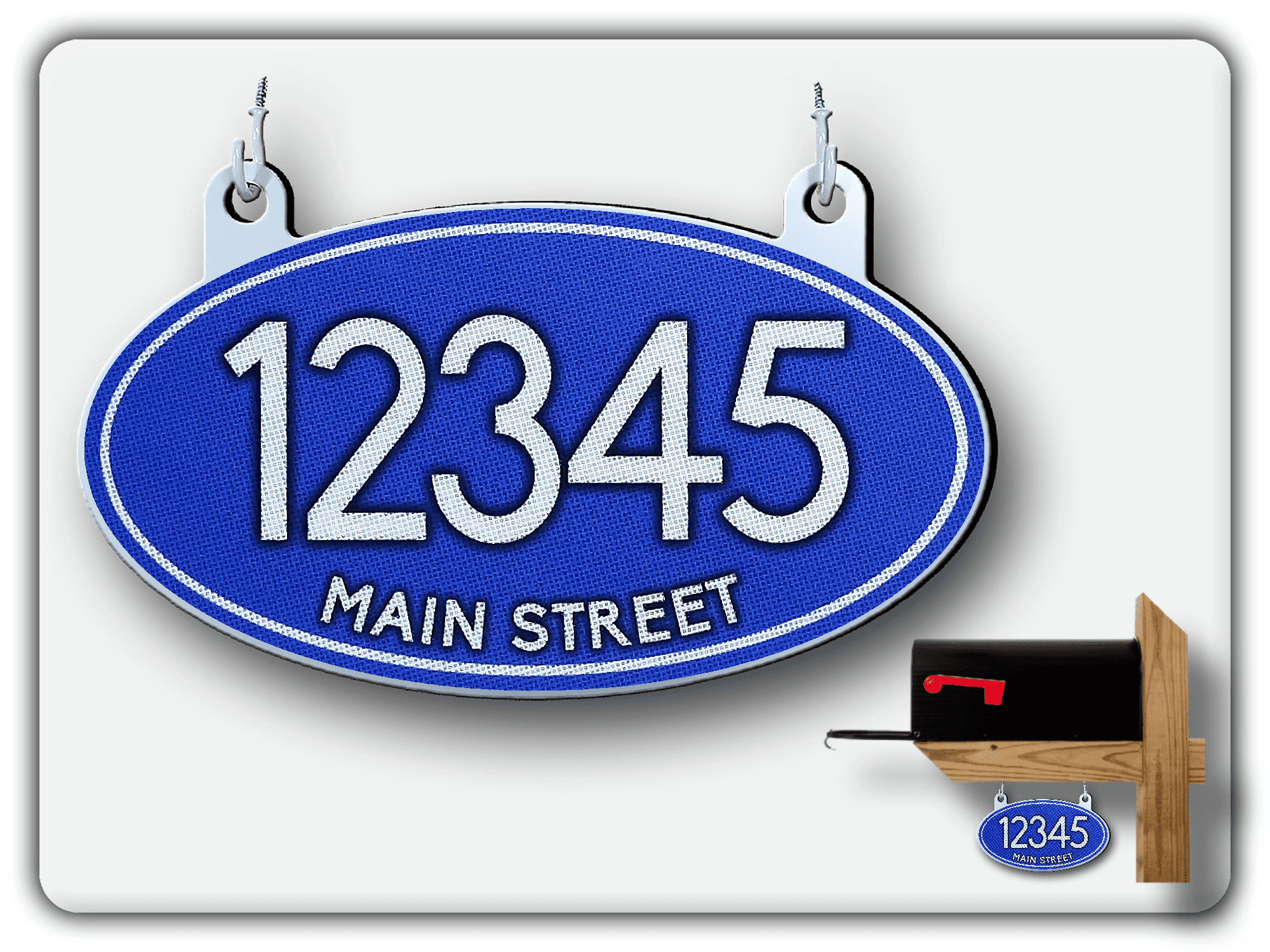 Hanging mailbox numbers super reflective customized oval mailbox