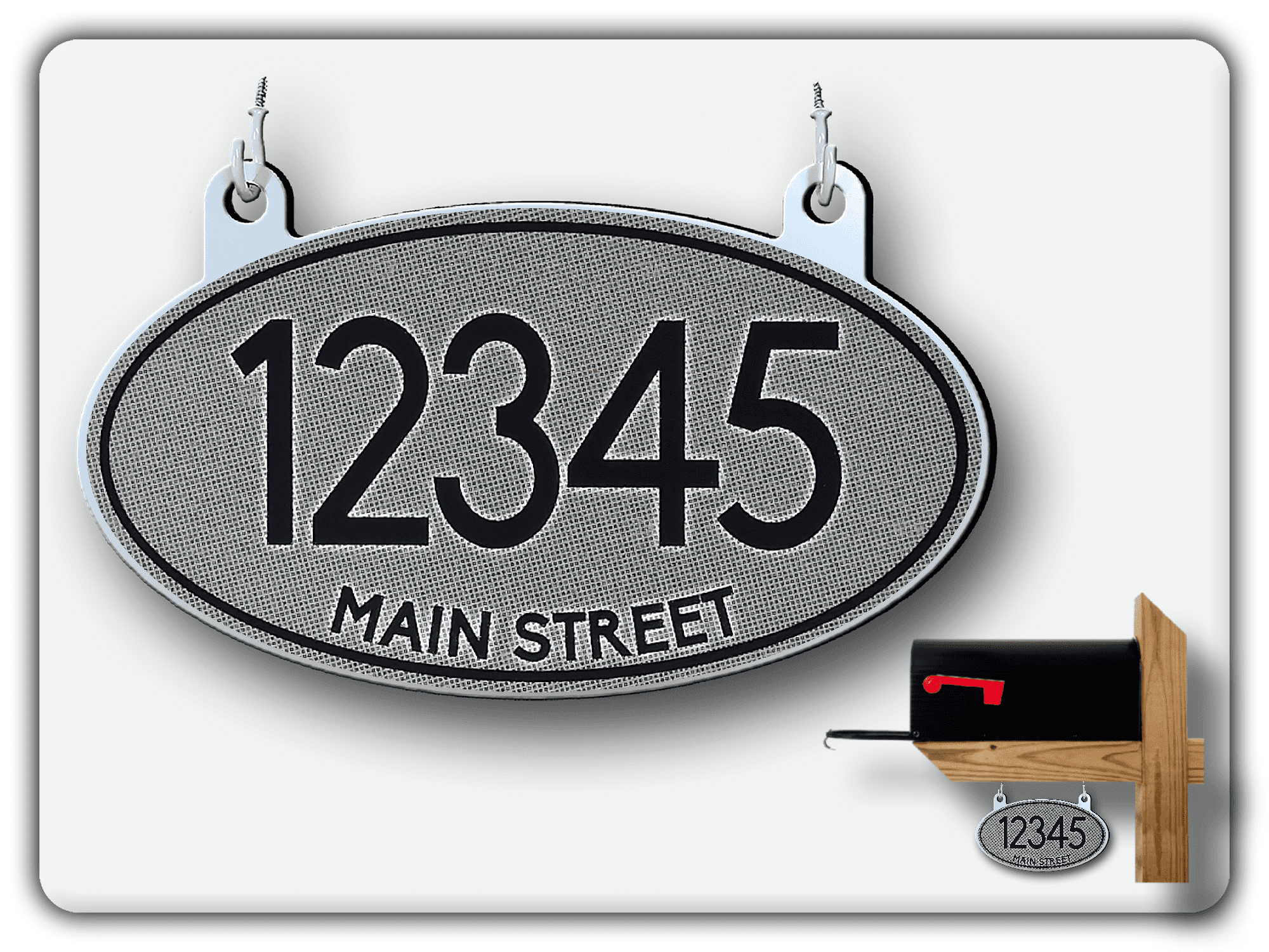 Hanging Mailbox Numbers, Super Reflective Customized Oval Mailbox ...