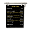 thumbnail image 1 of Hanging Chalkboard Menu Sign – Magnetic Metal Café Display, White Frame with Black Board, 18" x 24", 1 of 7