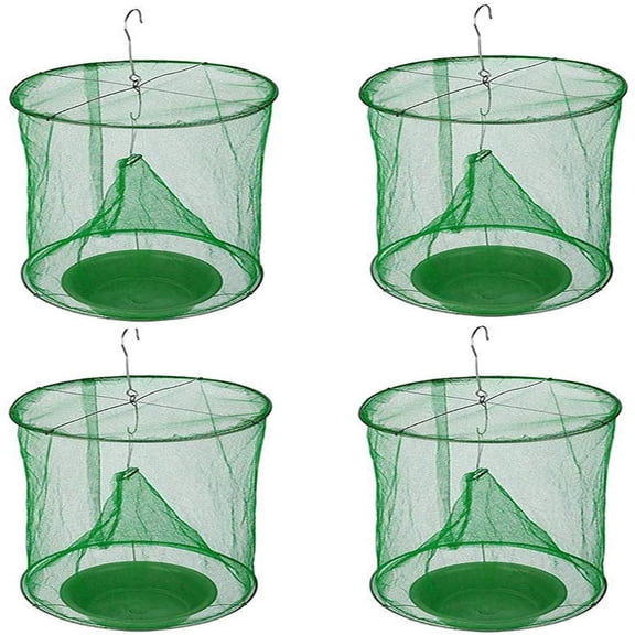 Hanging Mesh Fly Trap Cage with Durable Metal Hook for Outdoor Use Pest Control Reusable Insect Catcher for Gardens Farms Patios