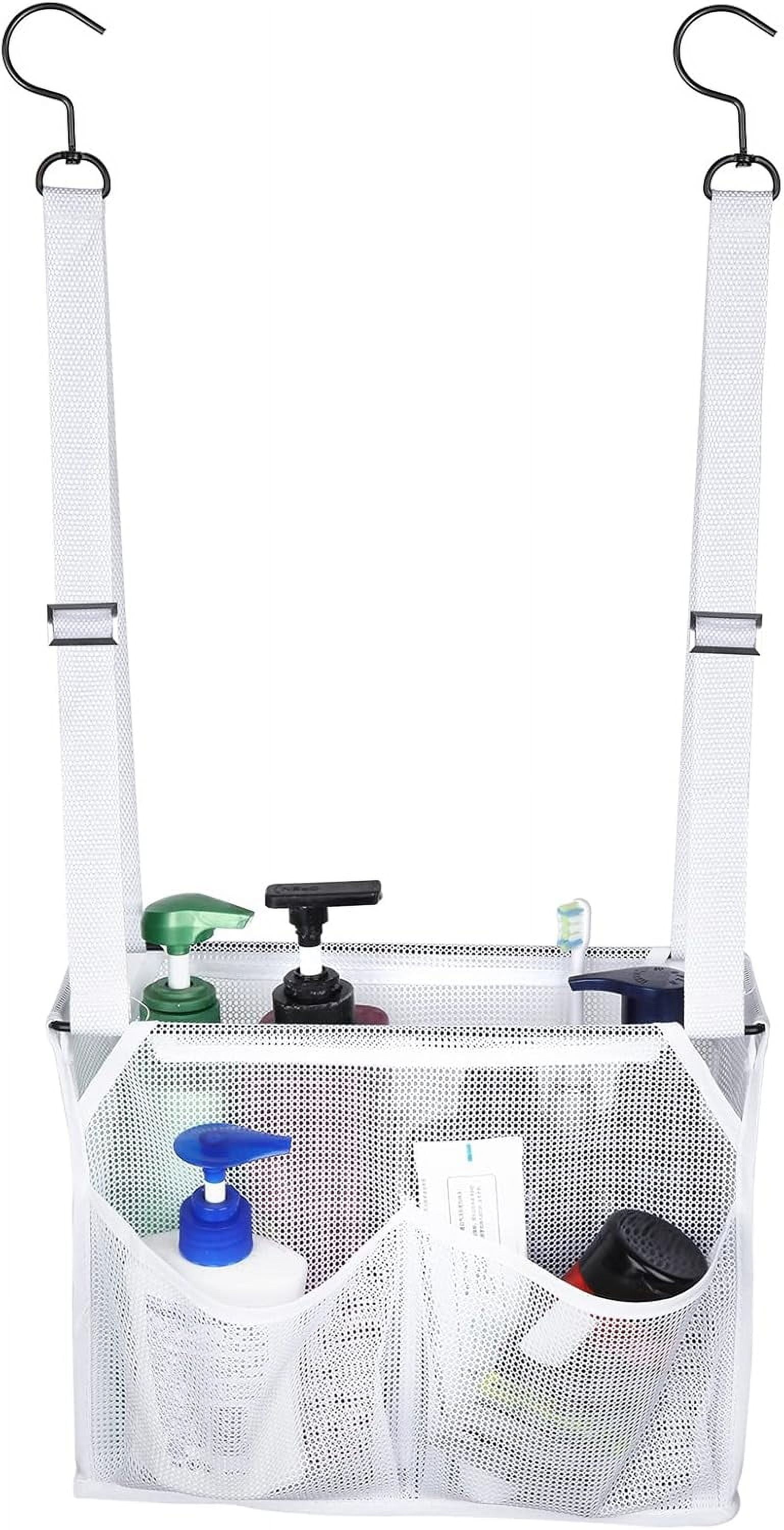 Hanging Mesh Shower Caddy With Hooks - Bathroom Organizer For Dorm, Gym, Swimming & Travel