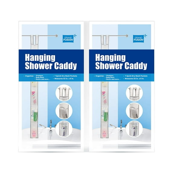 Hanging Mesh Shower Caddy, with 7 pockets - From Grand Fusion