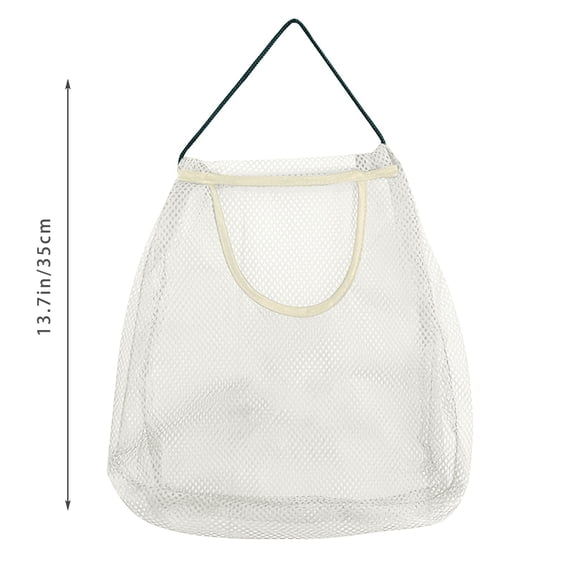 Hanging Mesh Storage Bag for Kitchen Wall Mount, Reusable Garlic and Onion Net Bag, Breathable Woven Vegetable Organizer, Large Net Storage Produce Bags for Fruit Veggies Green Pepper, Black