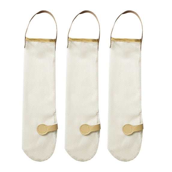 Hanging Mesh Storage Bags, 3 Pcs Onion Bags, Mesh Garlic Bags, Potatoes Bags, Long and Large Reusable Net Storage Produce Bags for Fruit Veggies Garbage Bag for Home RV Camper Storage, 4.52x15.74"