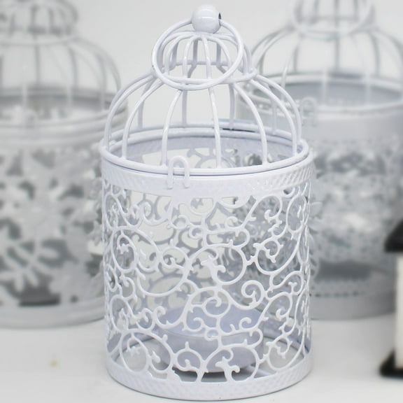 Hanging Metal Candlestick Lantern 8 x 8 x 15cm Iron Cage Candle for Indoor Outdoor Decor,Weddings & Parties