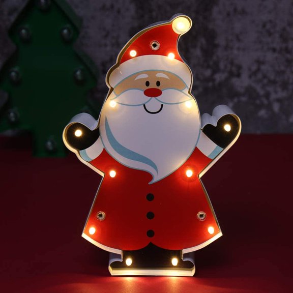 Hanging Metal Light Up Christmas Party Home Decoration LED Light (Santa)