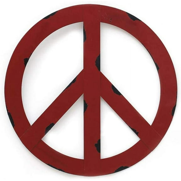 Hanging  Metal Peace Sign Wall Art Decoration Front Door Porch Yard Decorative Wreaths Hippie Plaque Home Décor