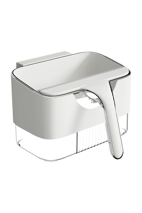 Hanging Mini Trash Can for Kitchen Cabinet Door, Food Waste Bin with Bench Scraper, Plastic Wall-Mounted Garbage Can for Countertop or Under Sink