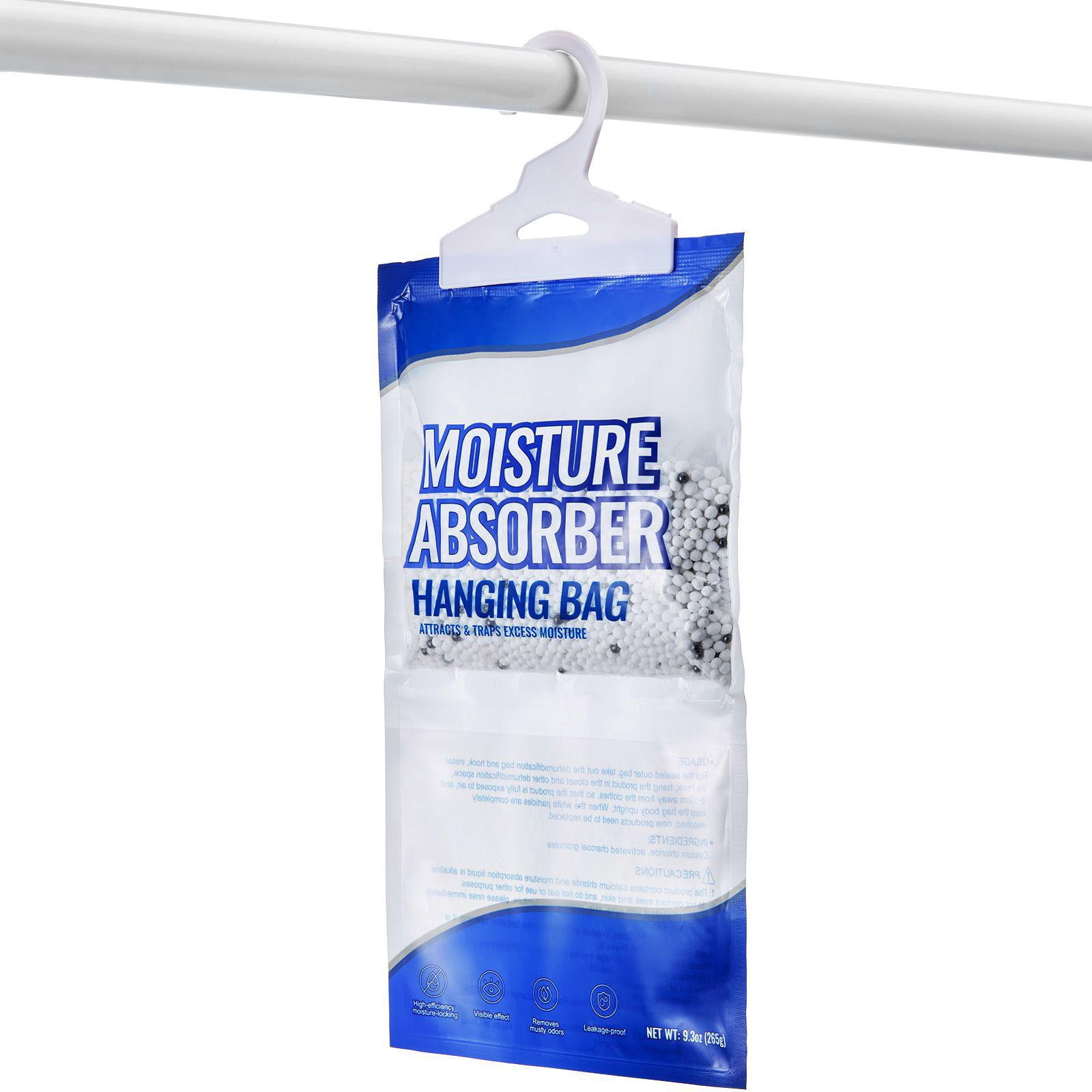 Hanging Moisture Absorber 10 Pack 9.3 oz Fragrance Free Dehumidifier Bags for Closet Wardrobe Bedroom Bathroom