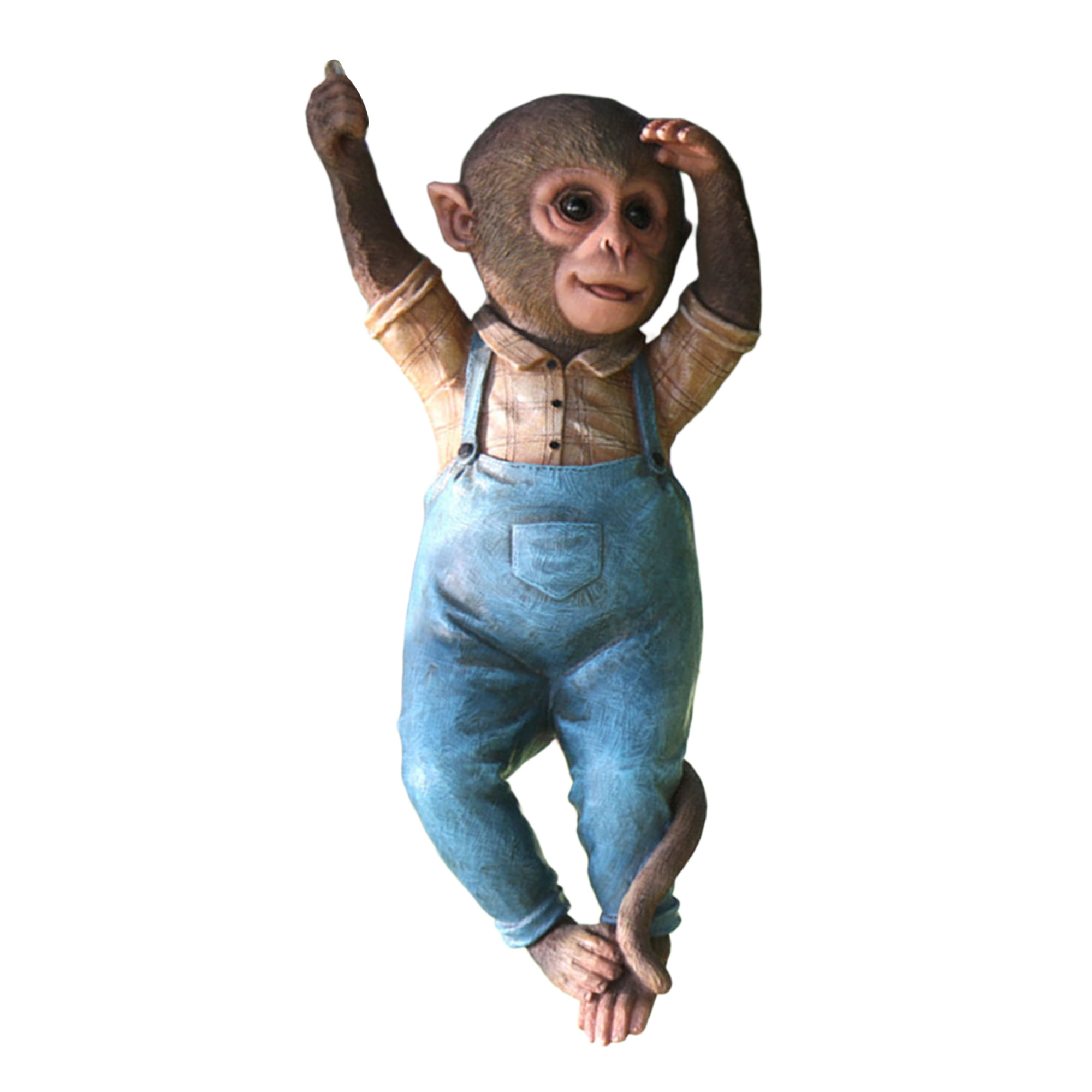 Hanging Monkey Garden Statue Resin Animal Sculpture Yard Decor Tree