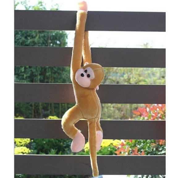 Hanging Monkey Plush Figure Soft Primate Decor with Hook-and-Loop Fastener Hands Novelty Home Accent and Gift for Adults