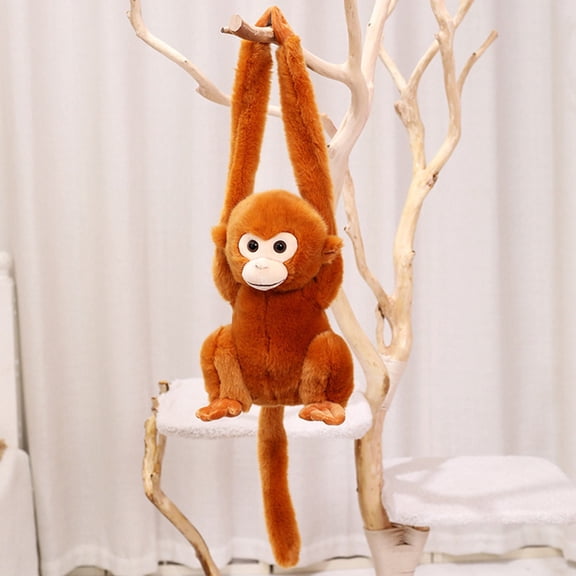 Hanging Monkey Plush Toy Cute Stuffed Animal Gift for Kids Grandchildren Friends Family Brown 11 inch