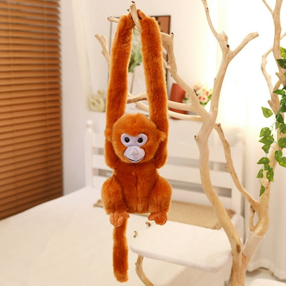 Hanging Monkey Plush Toy Cute Stuffed Animal Gift for Kids Grandchildren Friends Family Brown 9 inch