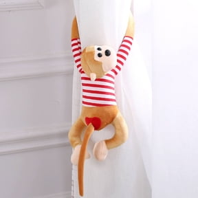 Hanging Monkey Stuffed Animal, Cozy Plush Monkey Decor with Long Arms for Bedroom Huggable Kids Partner Yellow