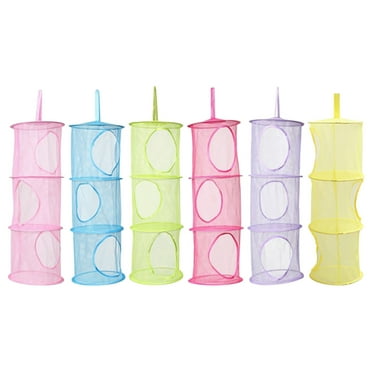 Hanging Multi-layer Storage Cage 3 Compartments Foldable Hanging Net For Drying Food And Storing Clothing