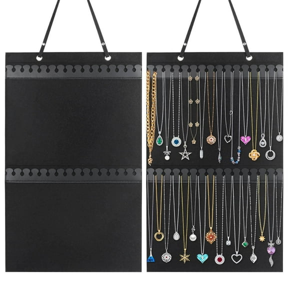 Hanging Necklaces Holder, Large Jewelry Organizer for Necklaces, Bracelets, and Ankles, Necklaces Display Storage Hanger for Wall, Closet and Door