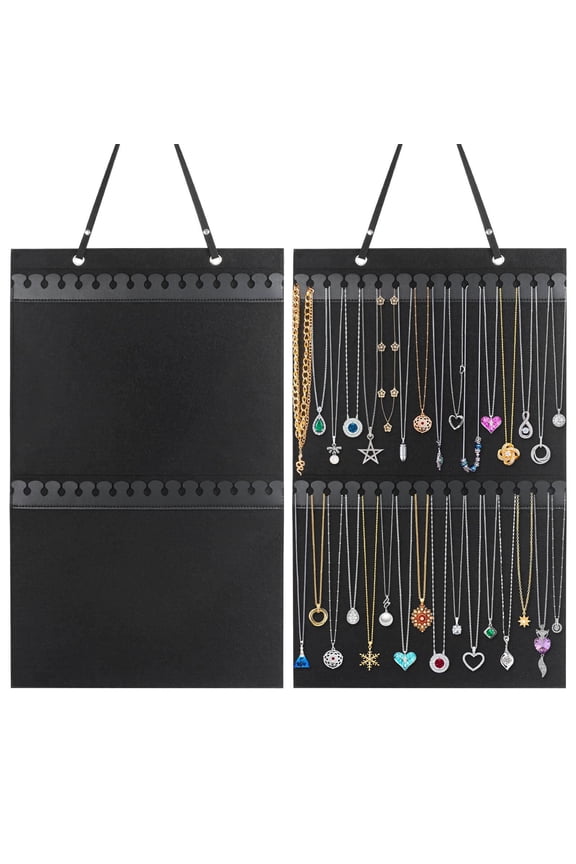 Hanging Necklaces Holder, Large Jewelry Organizer for Necklaces, Bracelets, and Ankles, Necklaces Display Storage Hanger for Wall, Closet and Door