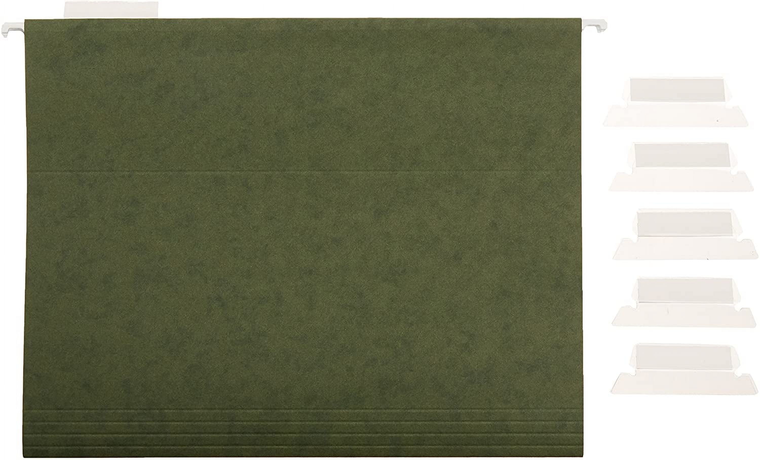 Hanging Organizer File Folders for Efficient Filing, Sturdy, Adjustable Tabs, Letter Size, Pack of 25, Green