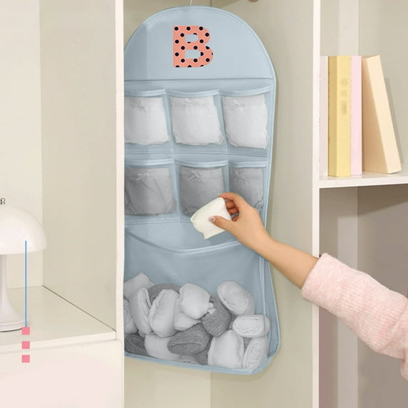 Hanging Organizer, Wall Mount Storage Bag, Multiple Compartments Durable Polyester, Door Closet Bedroom Organization, for Home Use