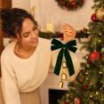 thumbnail image 1 of Hanging Ornament 12 Inch Vintage Bow with Gold Bells for Christmas Tree Door Wall Mantel Holiday Party Decor, 1 of 6