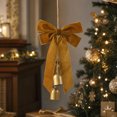 thumbnail image 1 of Hanging Ornament 12 Inch Vintage Bow with Gold Bells for Christmas Tree Door Wall Mantel Holiday Party Decor, 1 of 6