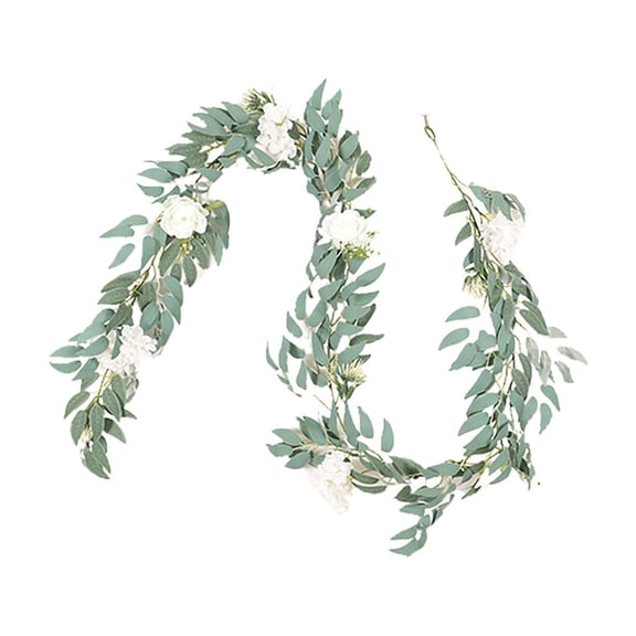 Hanging Ornament 2 Spring Leaf Rose Rattan Wedding Decoration Props Hydrangea Dress Stylish Home for Events, 190 cm, Green