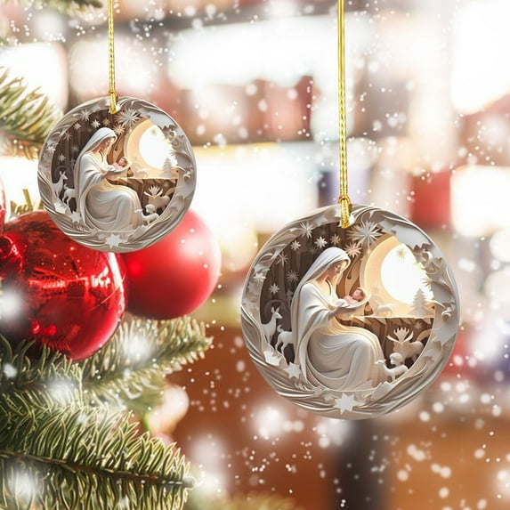 Hanging Ornament for Christmas Tree, Nativity Scene Ornaments, Christmas Hanging Decor for Trees, Christmas Hanging Ornament, Keepsake The Birth of Jesus Decor, Religious Gift for Family Friends