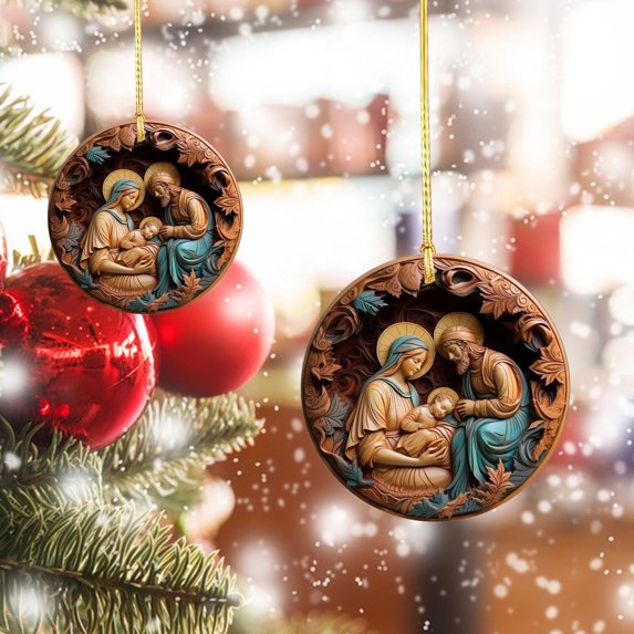 Hanging Ornament for Christmas Tree, Nativity Scene Ornaments, Christmas Hanging Decor for Trees, Christmas Hanging Ornament, Keepsake The Birth of Jesus Decor, Religious Gift for Family Friends