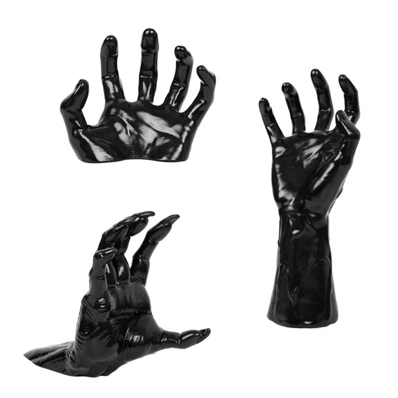 Hanging Ornament PVC Devil Hand Candle Holder for Indoor Outdoor Home DecorationHa110weenDevil Hand Wall Decoration with Lighted Candle Holder Party Accessory