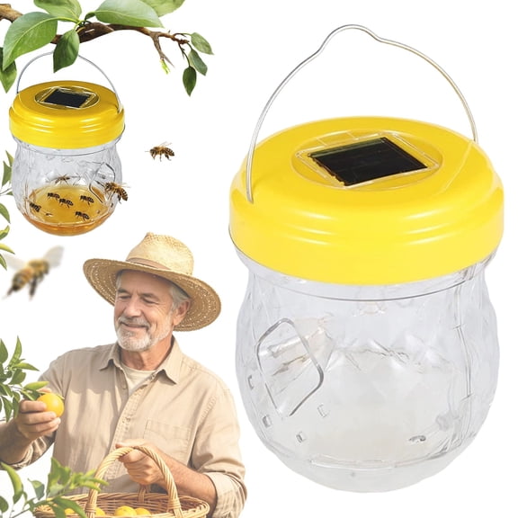 Hanging Outdoor Wasp Yellow Jacket Trap, Weather Resistant Fly Insect Catcher Bottle, Reusable Garden Yard Hornet Trap, Construction Site Bug Catching Container, Outdoor Pest Trap Jar
