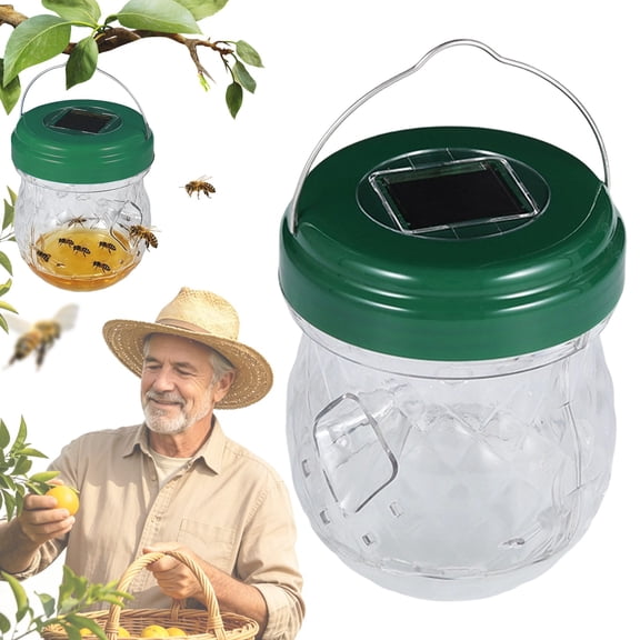 Hanging Outdoor Wasp Yellow Jacket Trap, Weather Resistant Fly Insect Catcher Bottle, Reusable Garden Yard Hornet Trap, Construction Site Bug Catching Container, Outdoor Pest Trap Jar
