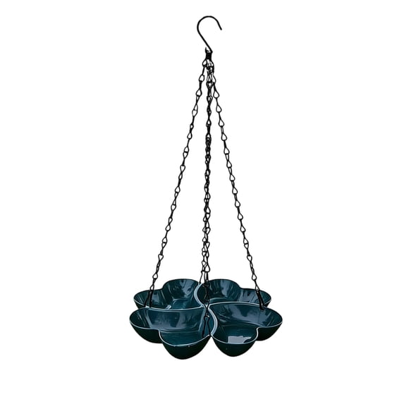 Hanging Outdoor Wild Bird Feeder, Seed Feeder For Garden Yard, Easy Fill Mesh Drain, Decorative, Weather-Resistant(Dark Blue)