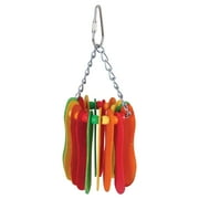 Caitec Paradise Hanging Paddles Bird Toy for Parrots with Quick Link Cage Mount