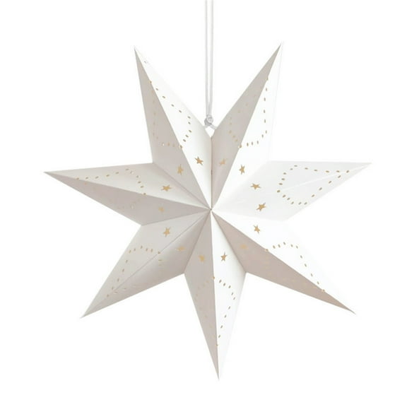 Hanging Paper 7 Pointed Star Lantern, Christmas Hanging Star Decorations for Christmas Wedding Birthday Decoration