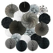 Hanging Paper Fans Flower Ball Tissue Paper Flower and Honeycomb Balls