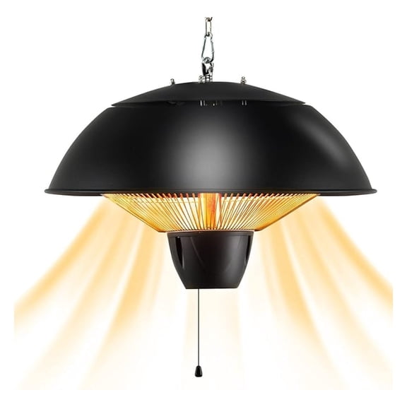 Hanging Patio Heater, 1500W Ceiling Mounted Infrared Heater with 1S Fast Heating, IPX4 Waterproof Electric Outdoor Heater for Large Room, Backyard, Garage