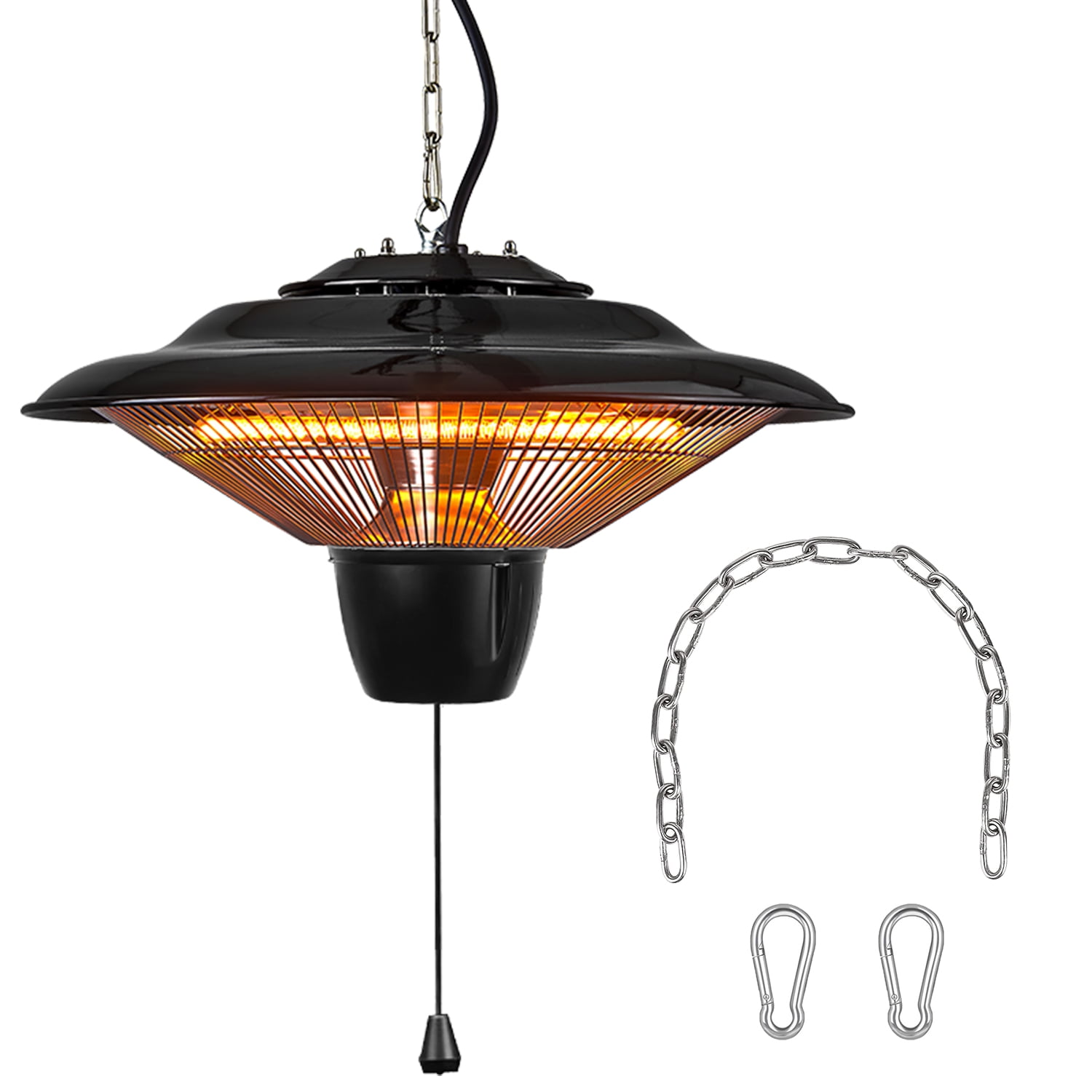 Hanging Patio Heater 1500W Outdoor Ultra-Quiet Electric Heating Lamp IP23 Waterproof Overheating Protection Ceiling Mounted