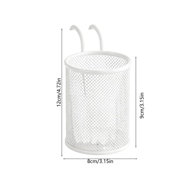 Hanging Pencil Holder,Metal Portable Save-Space Mesh Desktop Storage Basket for Bedroom Office Workspace
