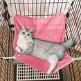 thumbnail image 1 of Hanging Pet Bed for Cats Small Dogs - Portable Space-Saving Hammock with Metal Hooks & Adjustable Straps - Machine Washable Cage Crate Chair Mount - Cool Breathable Comfort, 1 of 7