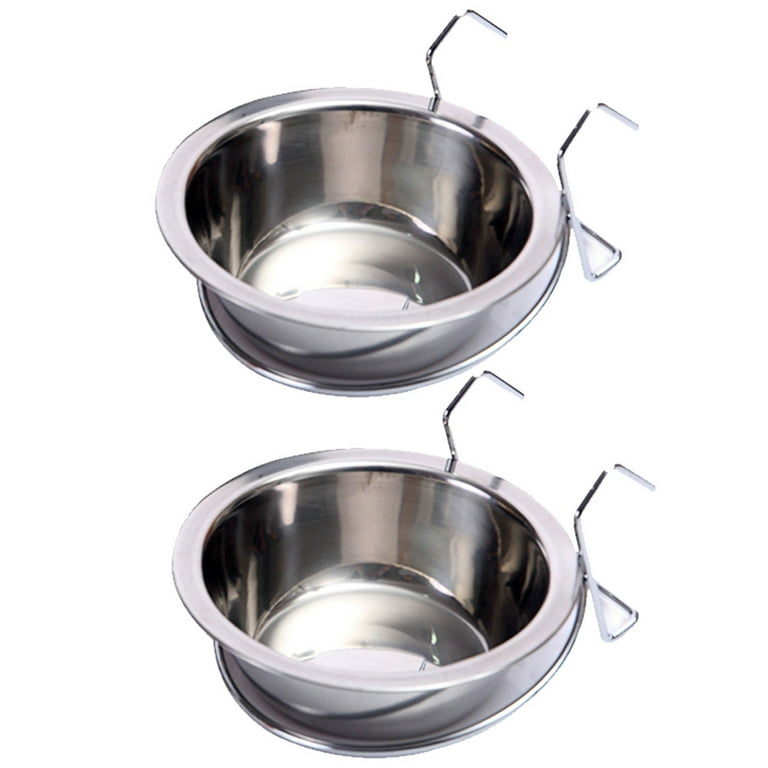 Hanging Pet Bowl Dog Crate Bowl Dog Kennel Bowl 3 Size 2 Pack Non Spill Stainless Steel Food Water Bowls Bunny Feeder with Hook for Dogs Cats in Crate Cage Kennel