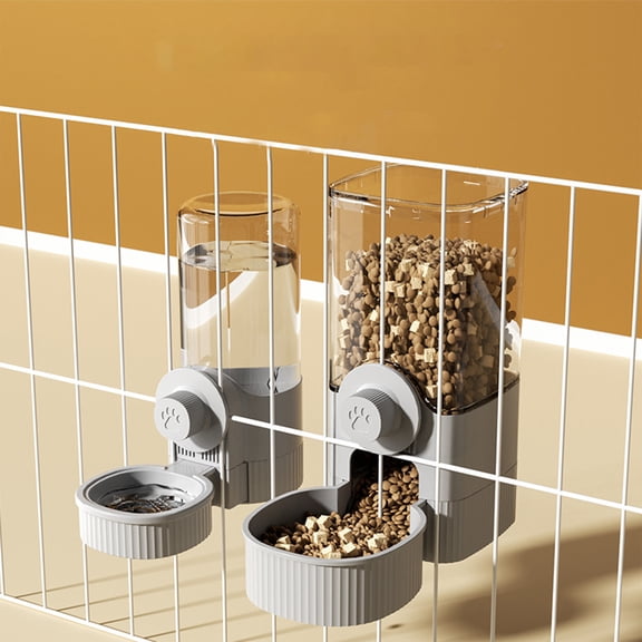 Hanging Pet Food Feeder Automatic Gravity Bowl Hanging Cage Station for Cats Puppies Rabbits Birds, 41 Oz