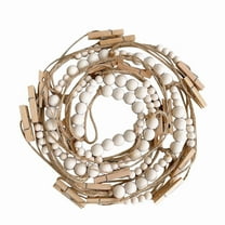 Hanging Photo Display,Hanging Photo Display With 18 Clips, Wooden Bead Garland,Hanging Photo Display With Clips, Boho Style Collage Photo Frame Decoration For Dorms, Classrooms, Bedrooms