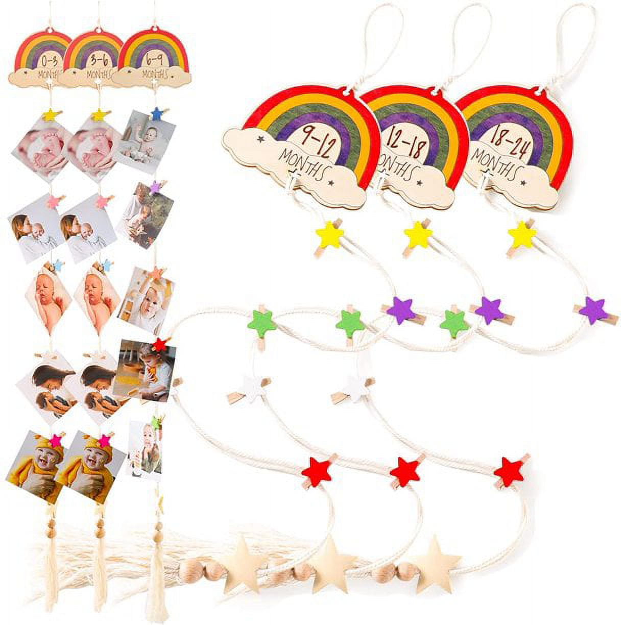 Hanging Photo Display Wall Decor Picture Frame Collage, 6 Strings with