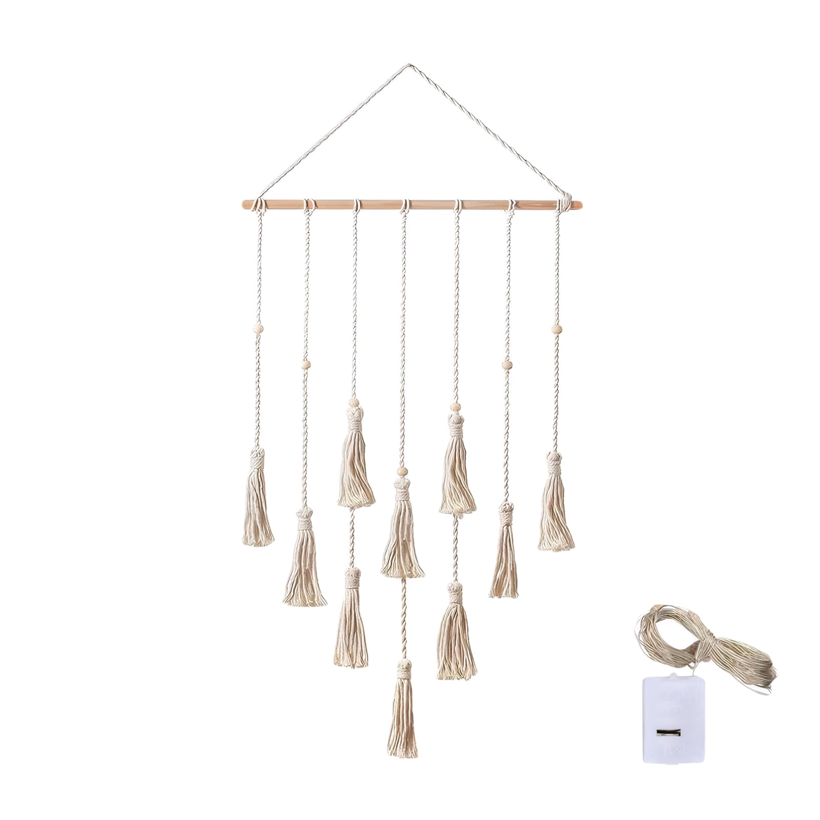 Boho Hanging Photo Display Wall Decor With Lights & 30 Clips - Picture Frame Collage For Bedroom, Teen Gifts