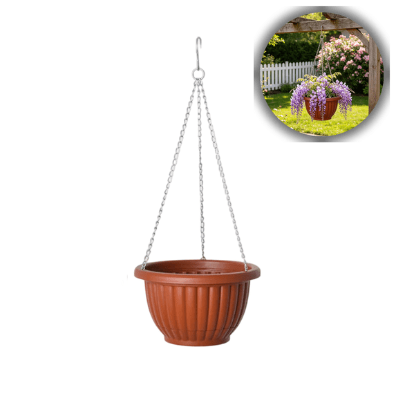 Hanging Plant Basket with Drainage Holes for Indoor & Outdoor Decor, Wall-Mounted Flower & Herb Planter, Home Garden Display