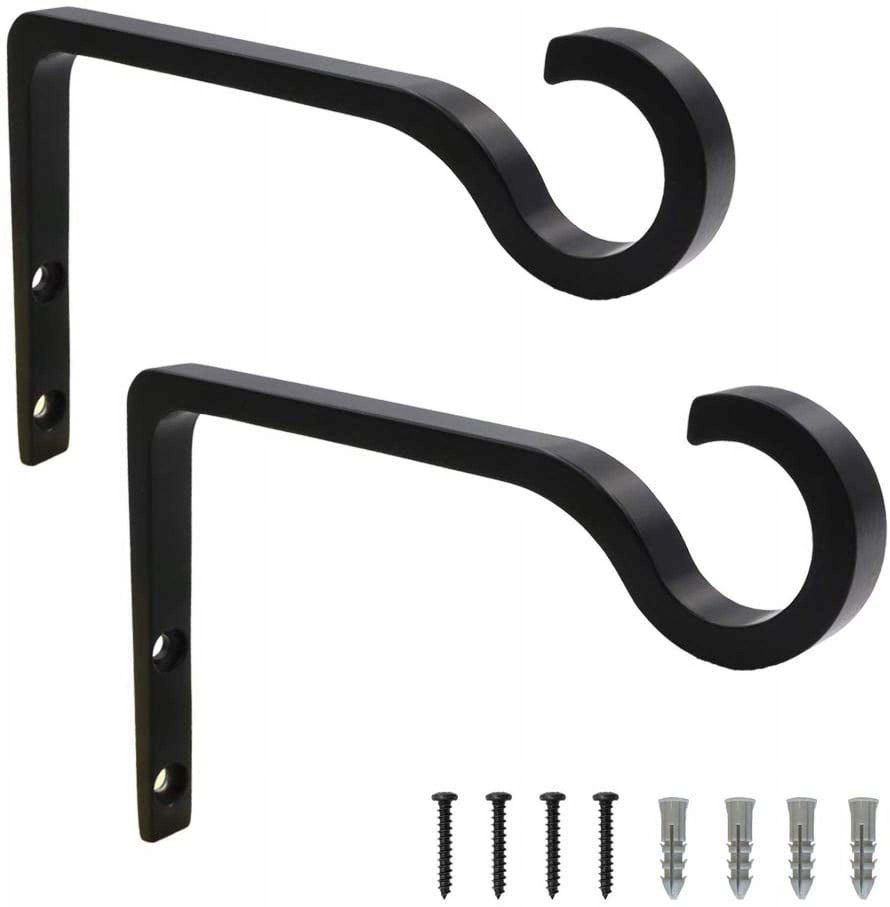 Decorative Black Metal Wall Planter Hooks for Hanging Plants and