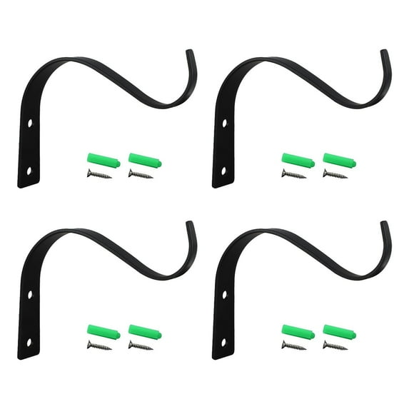 Hanging Plant Bracket, Heavy Duty Metal Wall Hooks, Decorative Plant Hangers for Outdoor Hanging Bird Feeders, Wind Chimes, Plant Baskets, 4 Pcs, 4.5x3.54"