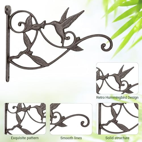 Hanging Plant Bracket Hook Iron Decorative Plant Hanger for Flower Basket Bird Feeder Wind Chime Lanterns, 1 Pack