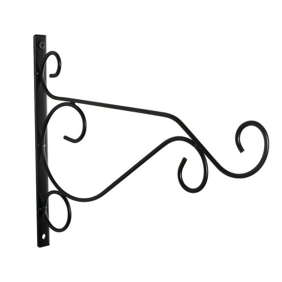 Hanging Plant Bracket,Metal Plant Bracket Wall Mount Hangers, 12 Inch Wall Mount Hanger, Rust-Resistant Metal Plant Hanger for Flowers, Bird Feeders, Lanterns, Wind Chimes(Black 9.8in)