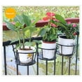thumbnail image 1 of Hanging Plant Holder 7 Inch Over The Rail Metal Fence Planters, Hanging Bucket Flower Pot Holder for Patio Balcony Outdoor Plants Hanging Flower Stands Black Hanging Plant Holder, 1 of 6